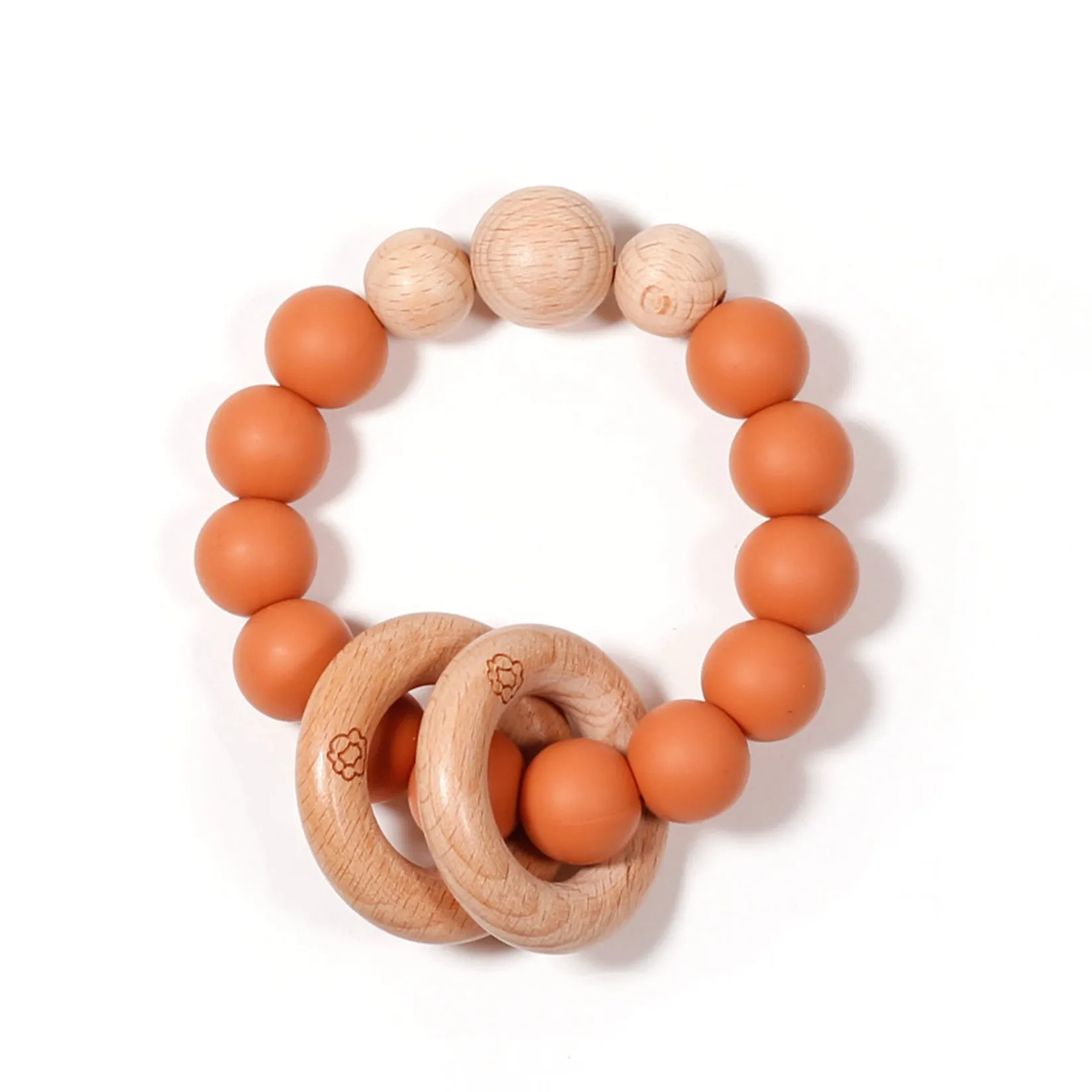 Teething Toys>Bulle Clic-Clac Wood Rattle - Ginger