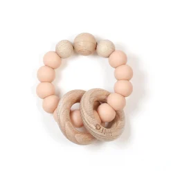 Hot Clic-Clac Wood Rattle - Peach Teething Toys