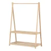 Online Clothes Rack with Storage Shelves - Sweedi Natural Storage Furniture