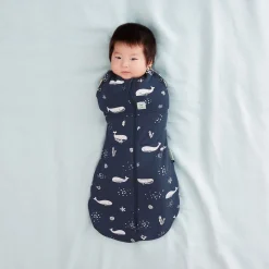 Pajamas|Sleep Bags>ErgoPouch Cocoon Swaddle Sack Whale3/6M