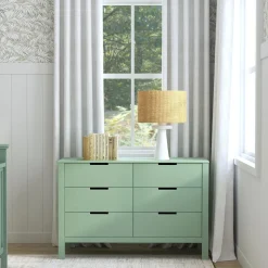 Storage Furniture>DaVinci Colby 6-Drawer Double Dresser - Light Sage