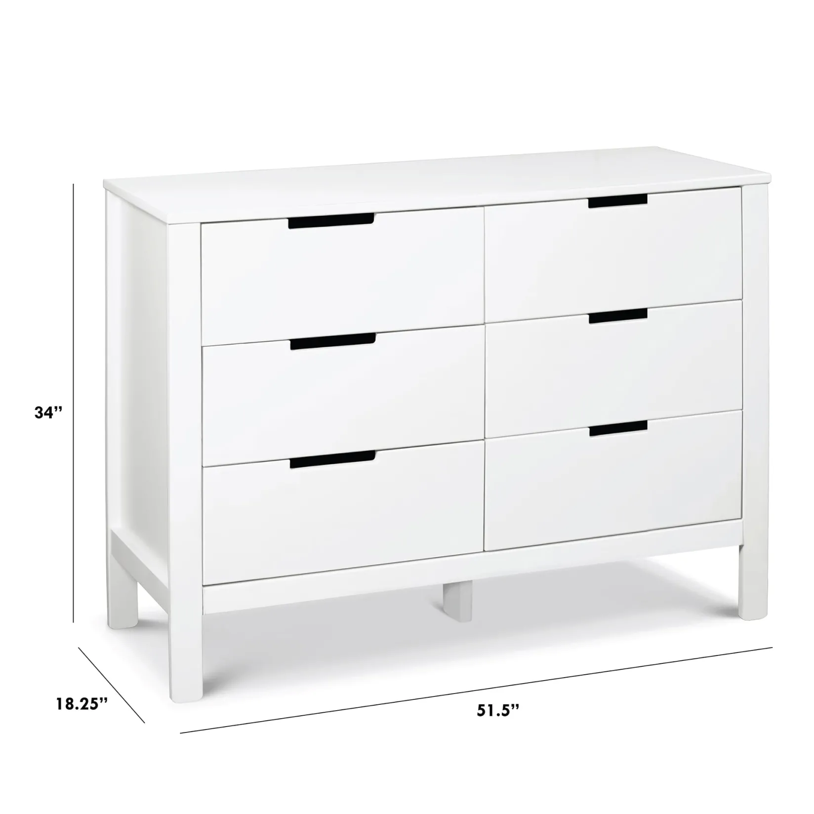 Storage Furniture>DaVinci Colby 6-Drawer Double Dresser - White