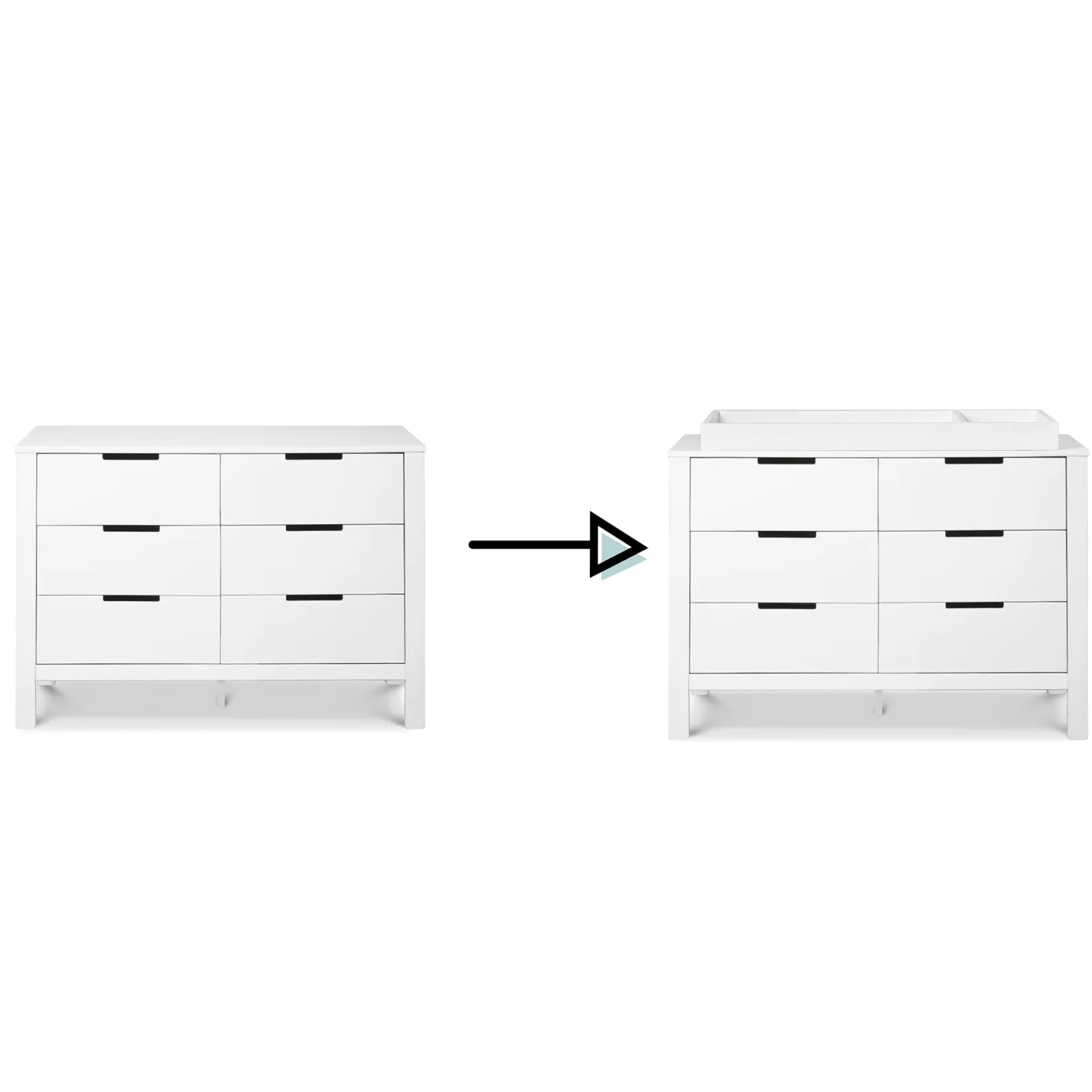 Storage Furniture>DaVinci Colby 6-Drawer Double Dresser - White