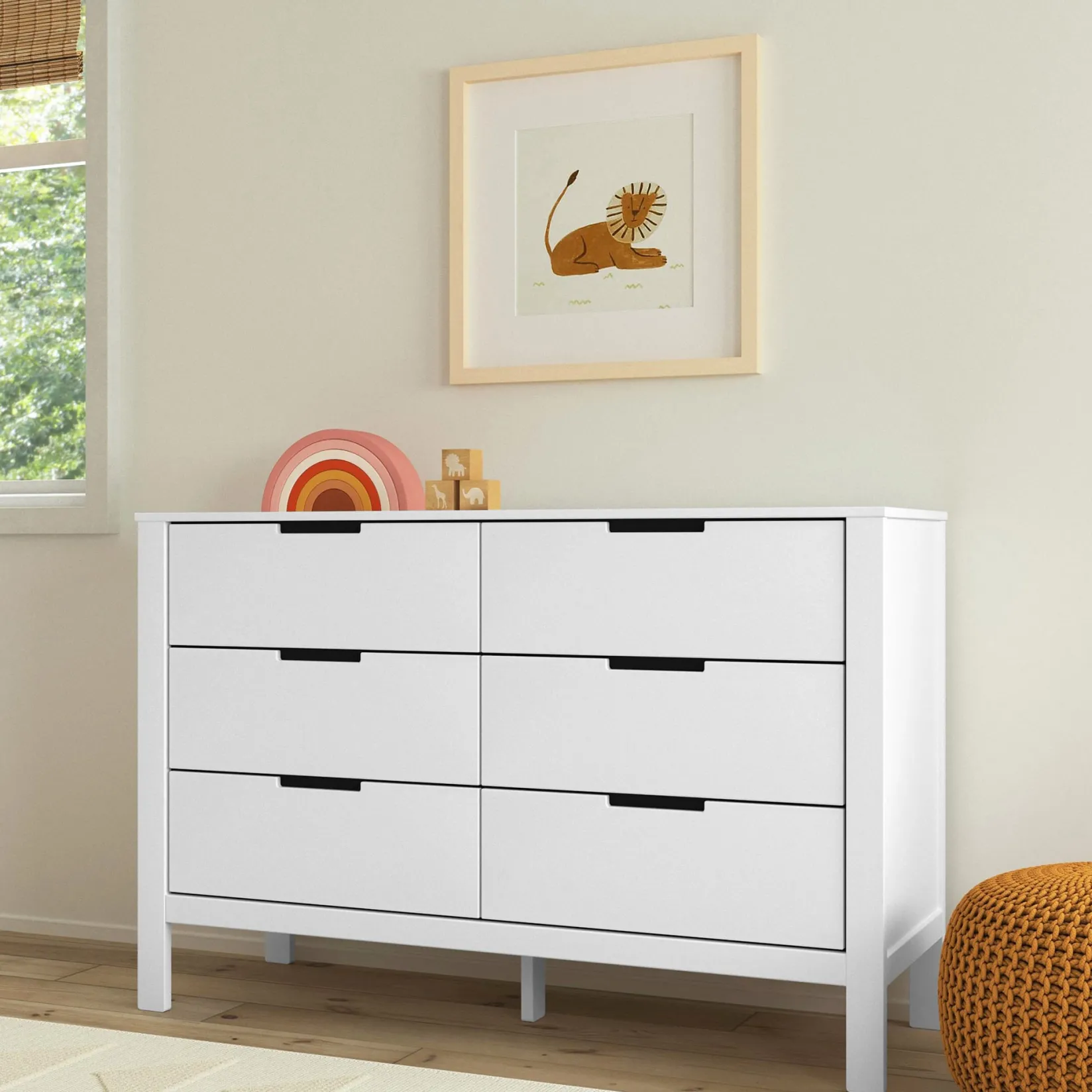 Storage Furniture>DaVinci Colby 6-Drawer Double Dresser - White