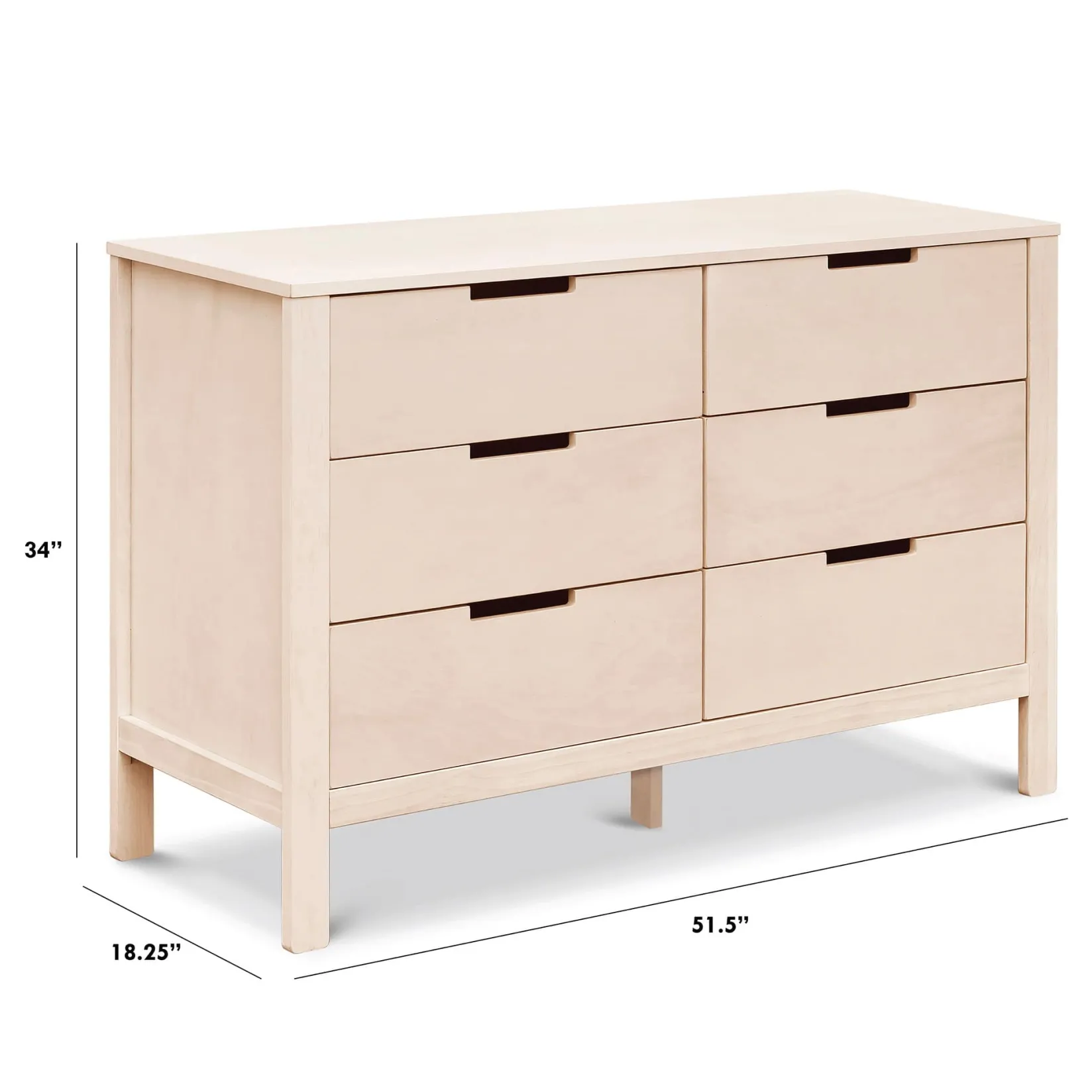 Storage Furniture>DaVinci Colby 6-Drawer Double Dresser - Washed Natural