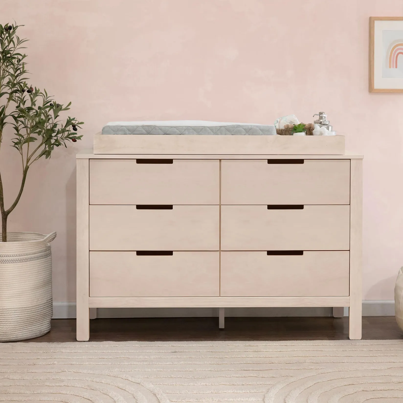 Storage Furniture>DaVinci Colby 6-Drawer Double Dresser - Washed Natural