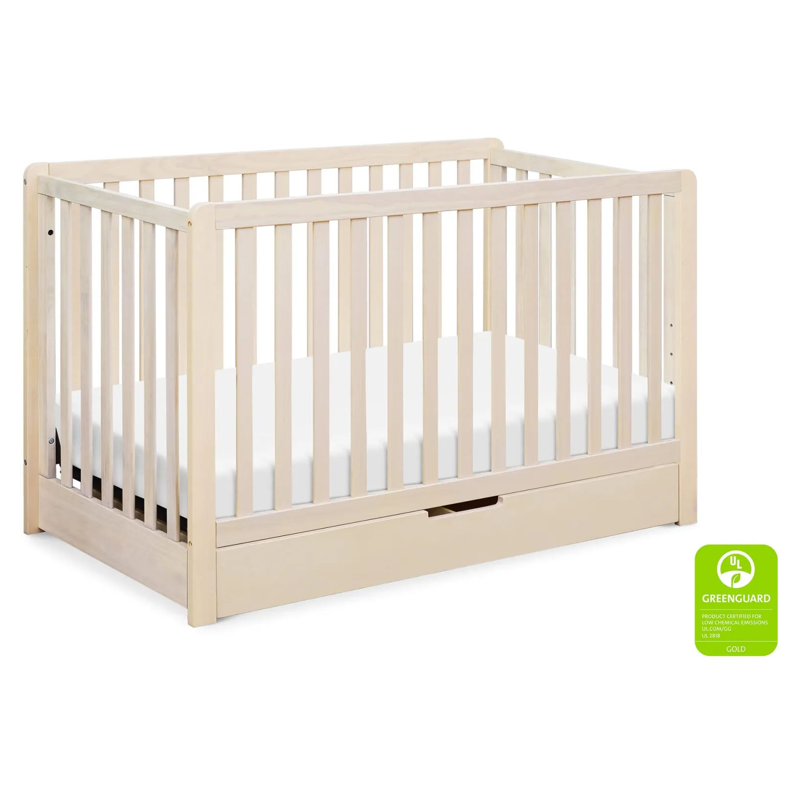 Cribs & Mattresses|Cribs & Mattresses>DaVinci Colby 4-in-1 Convertible Crib with Trundle Drawer - Washed Natural