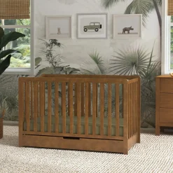 Hot Colby 4-in-1 Convertible Crib with Trundle Drawer - Walnut Cribs & Mattresses|Cribs & Mattresses