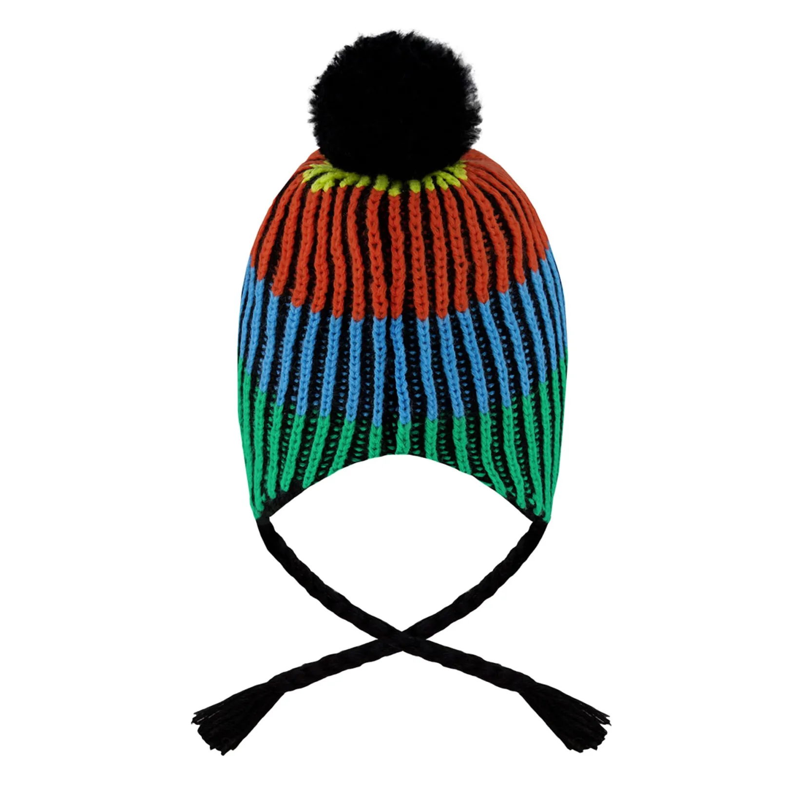 Beanies>Deux par Deux Colorblock Knit Hat 2-14 Black