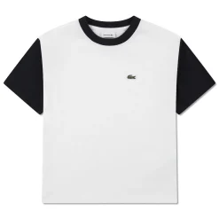 Tops>Lacoste Colorblock Relaxed T-shirt 4-7y White