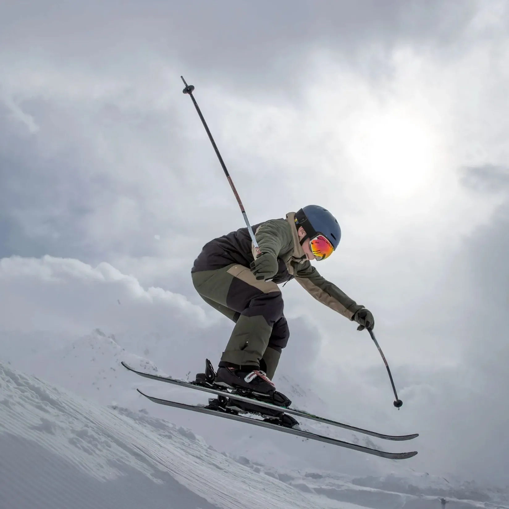 Outerwear|Snowsuits>Color Kids Colorblock Ski Pants 4-14y Olive