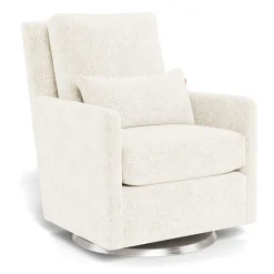 Como Rocking and Swivel Armchair - White Faux Sheepskin / Steel Gliders & Rocking Chairs|Gliders & Rocking Chairs