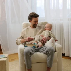 Como Rocking and Swivel Armchair - White Faux Sheepskin / Steel Gliders & Rocking Chairs|Gliders & Rocking Chairs