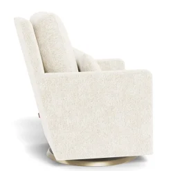 New Como Rocking and Swivel Armchair - White Faux Sheepskin / Gold Gliders & Rocking Chairs|Gliders & Rocking Chairs