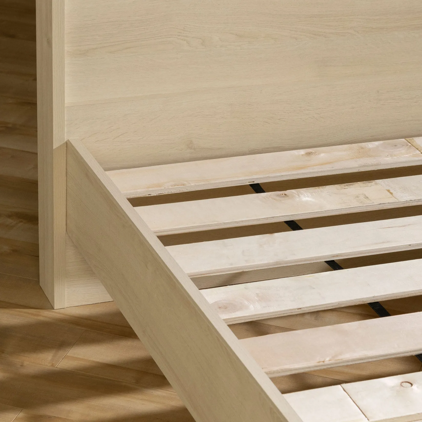 Sale Complete Bed with Headboard - August Bleached Oak Twin, Full & Queen Beds