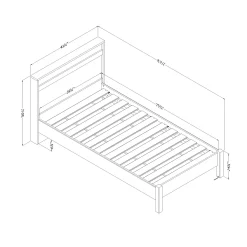 Sale Complete Bed with Headboard - August Bleached Oak Twin, Full & Queen Beds