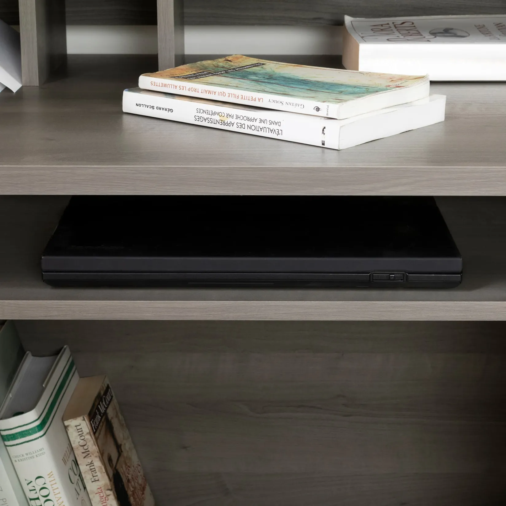 Desk>South Shore Computer Desk with Hutch - Versa Gray Maple