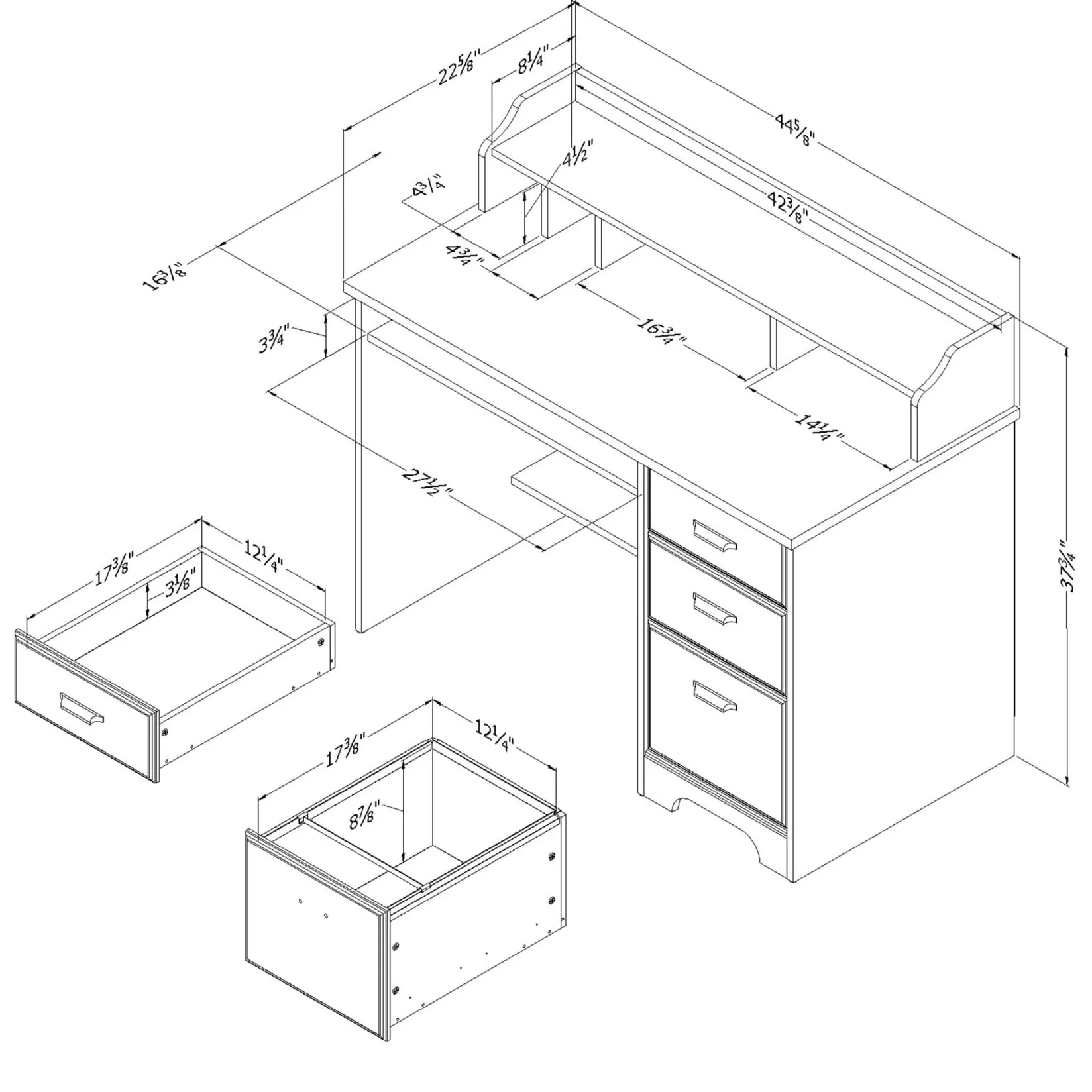 Desk>South Shore Computer Desk with Hutch - Versa Gray Maple