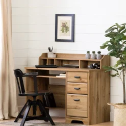 New Computer Desk with Hutch - Versa Nordik Oak Desk