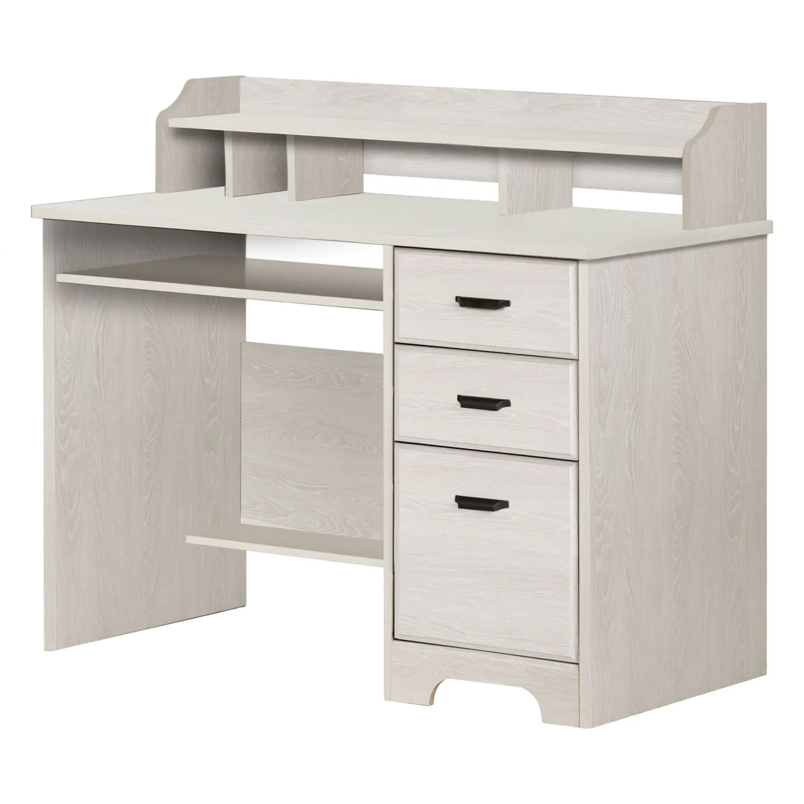 Desk>South Shore Computer Desk with Hutch - Versa Winter Oak