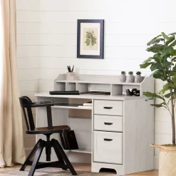 Desk>South Shore Computer Desk with Hutch - Versa Winter Oak