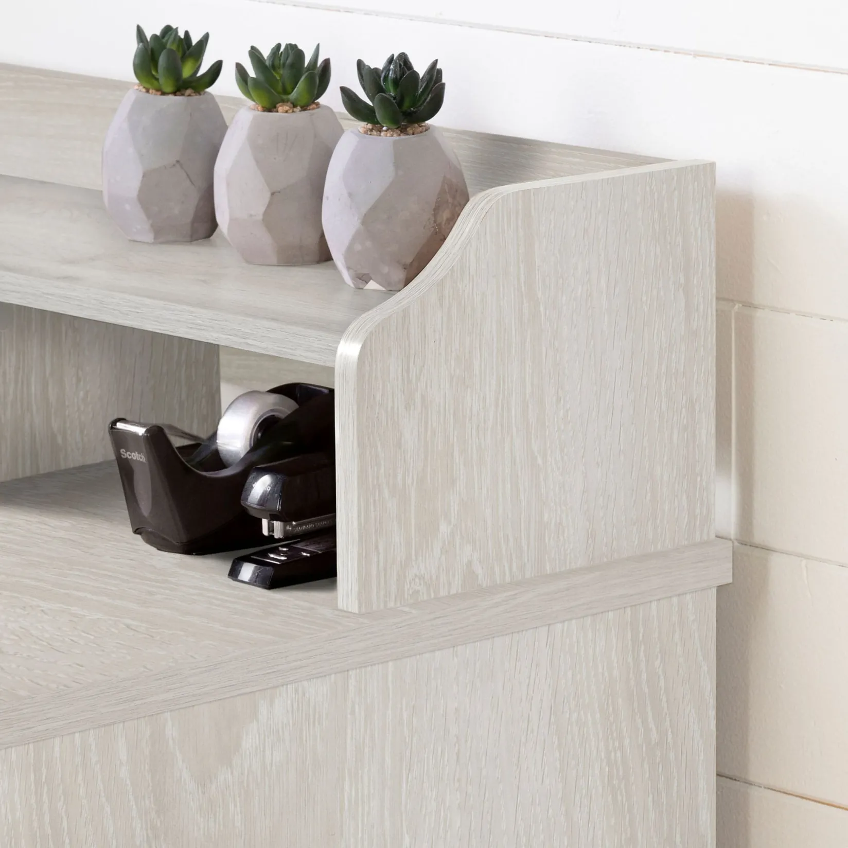 Desk>South Shore Computer Desk with Hutch - Versa Winter Oak