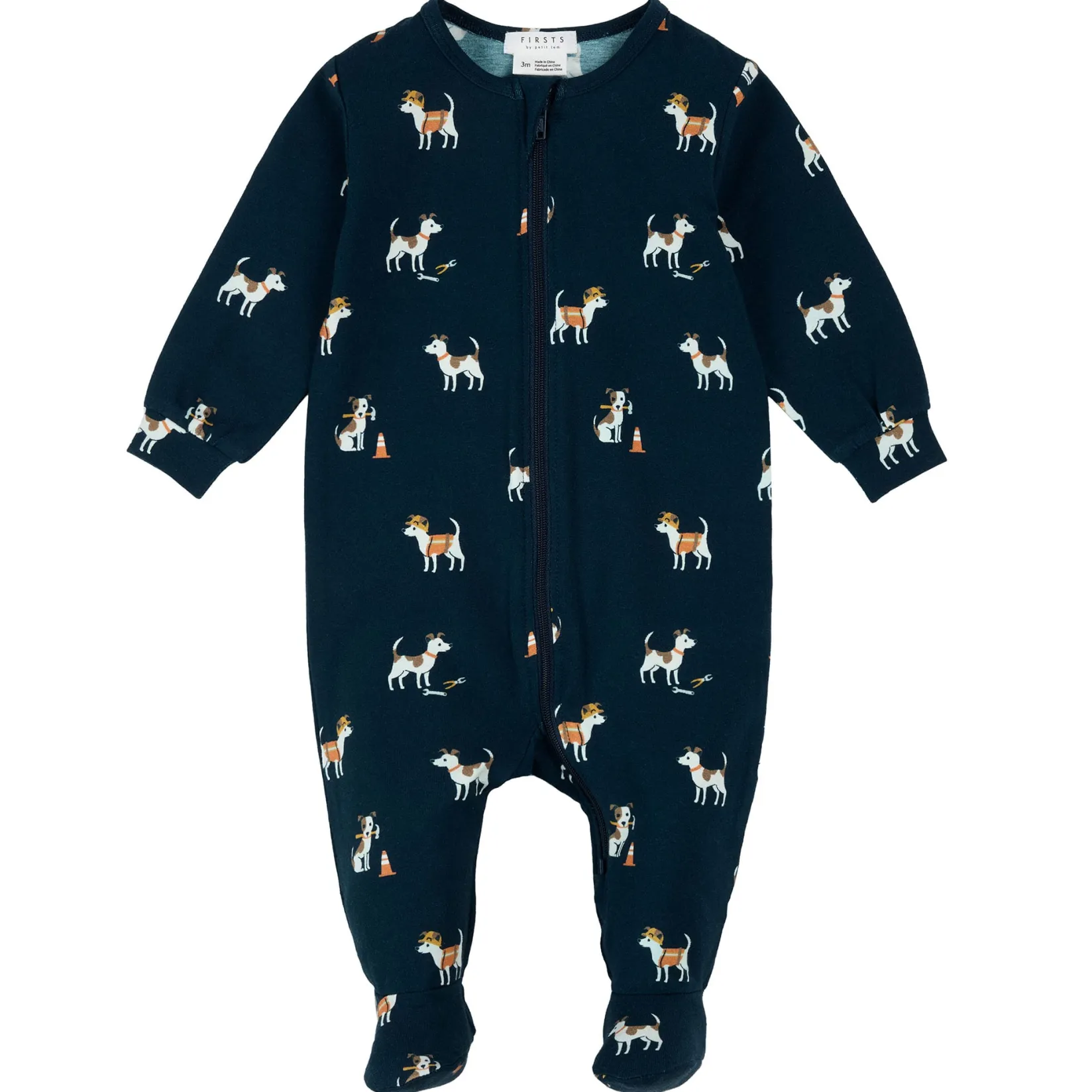 New Construction Dog Pajamas 0-12m BOY Pajamas|Pyjamas
