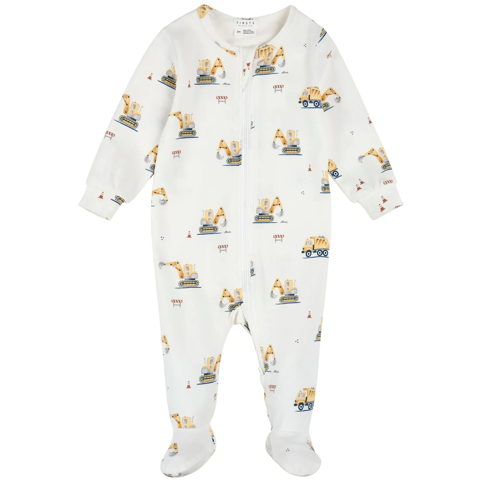 Pajamas|Pyjamas>Firsts par Petit Lem Construction Pajamas 0-12m Ivory