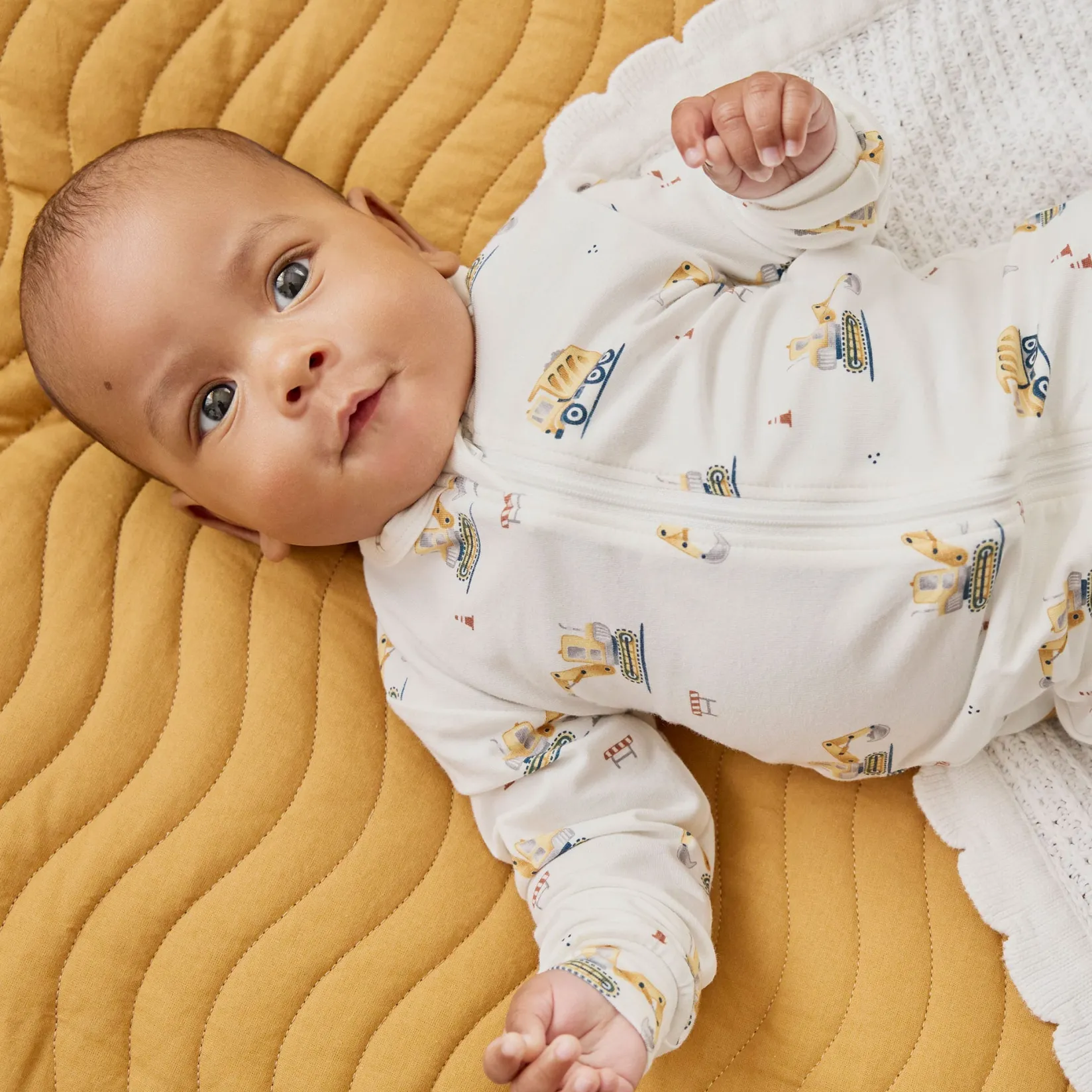 Pajamas|Pyjamas>Firsts par Petit Lem Construction Pajamas 0-12m Ivory