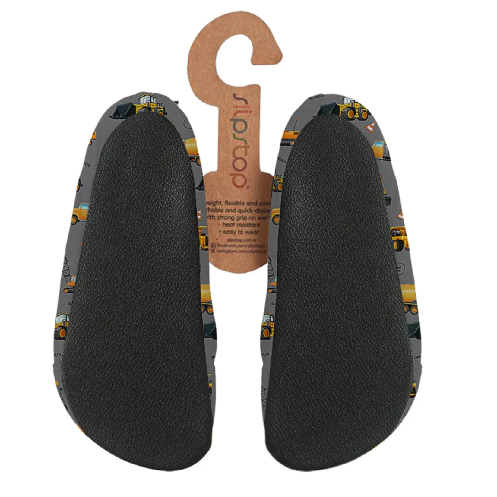Sandals>Slipstop Construction Slippers Sizes 18-27 Charcoal