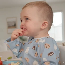 Breastfeeding|Bibs>Origami Cookies Ls Bib 0-36m Bleu