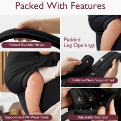 Outlet Coton Baby Carrier 3-24m - Black Outdoors & Travel|Baby Carriers