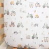 Discount Cotton Jersey Crib Fitted Sheet - Tractor Ride Kids Sheets|Bedding