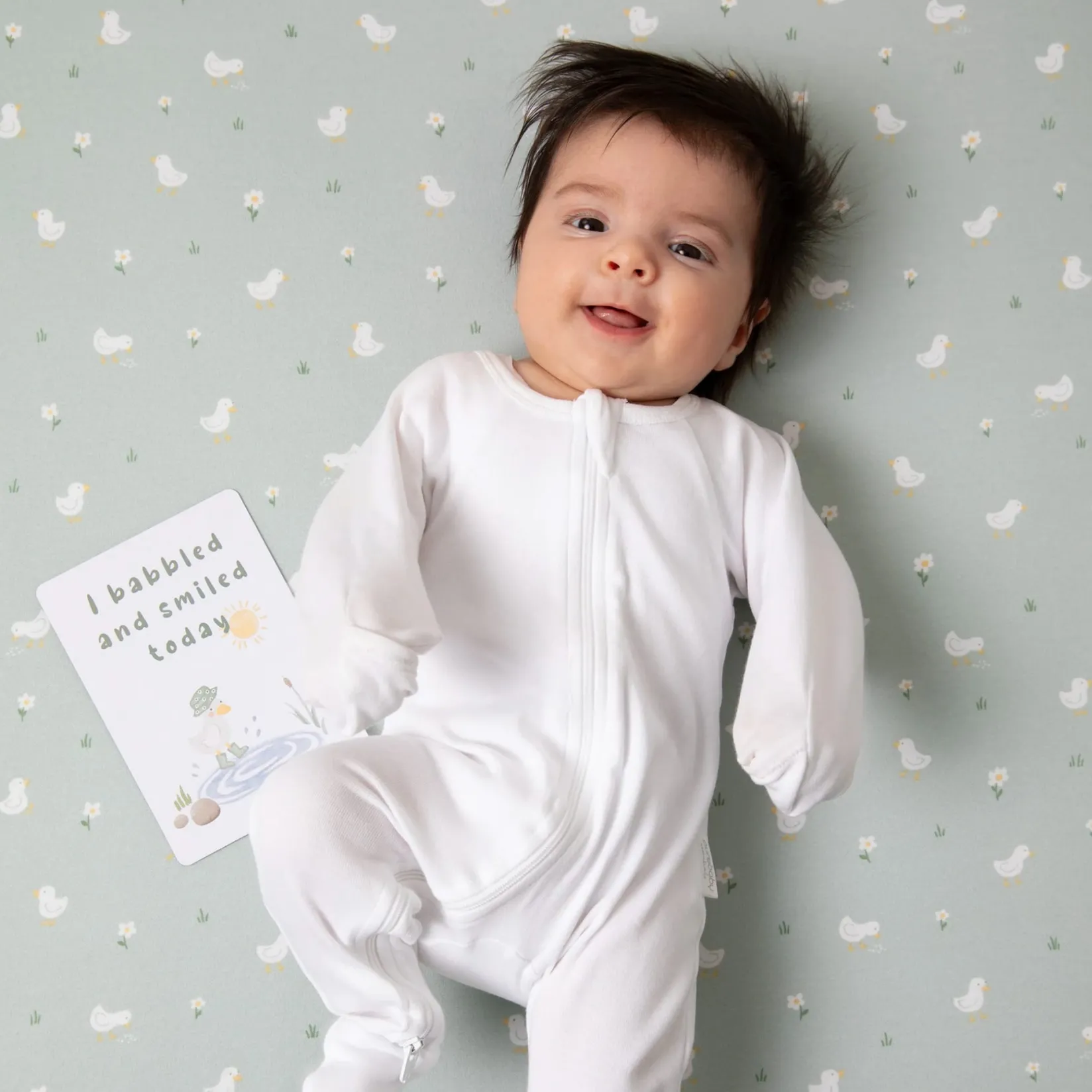 Sheets|Bedding>Living Textiles Cotton Jersey Fitted Crib Sheet - Goosey Goosey