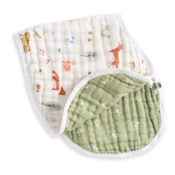 Outlet Cotton Muslin Burpy Bib - Sage Woodland Breastfeeding|Muslin Products