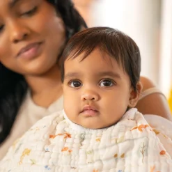 Outlet Cotton Muslin Burpy Bib - Sage Woodland Breastfeeding|Muslin Products