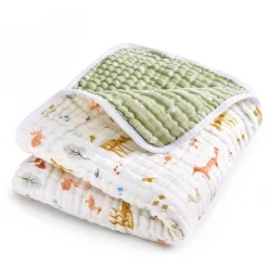 Throws|Blankets>Aden + Anais Cotton Muslin Dream Blanket - Sage Woodland