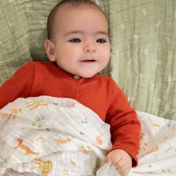 Blankets|Blankets>Aden + Anais Cotton Muslin Swaddles (2) - Sage Woodland