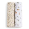 Cotton Muslin Swaddles (2) - Giraffe Safari Kids Blankets|Blankets