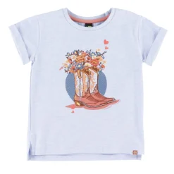 Tops>Nano Cowgirl Boot T-shirt 2-12 Blue