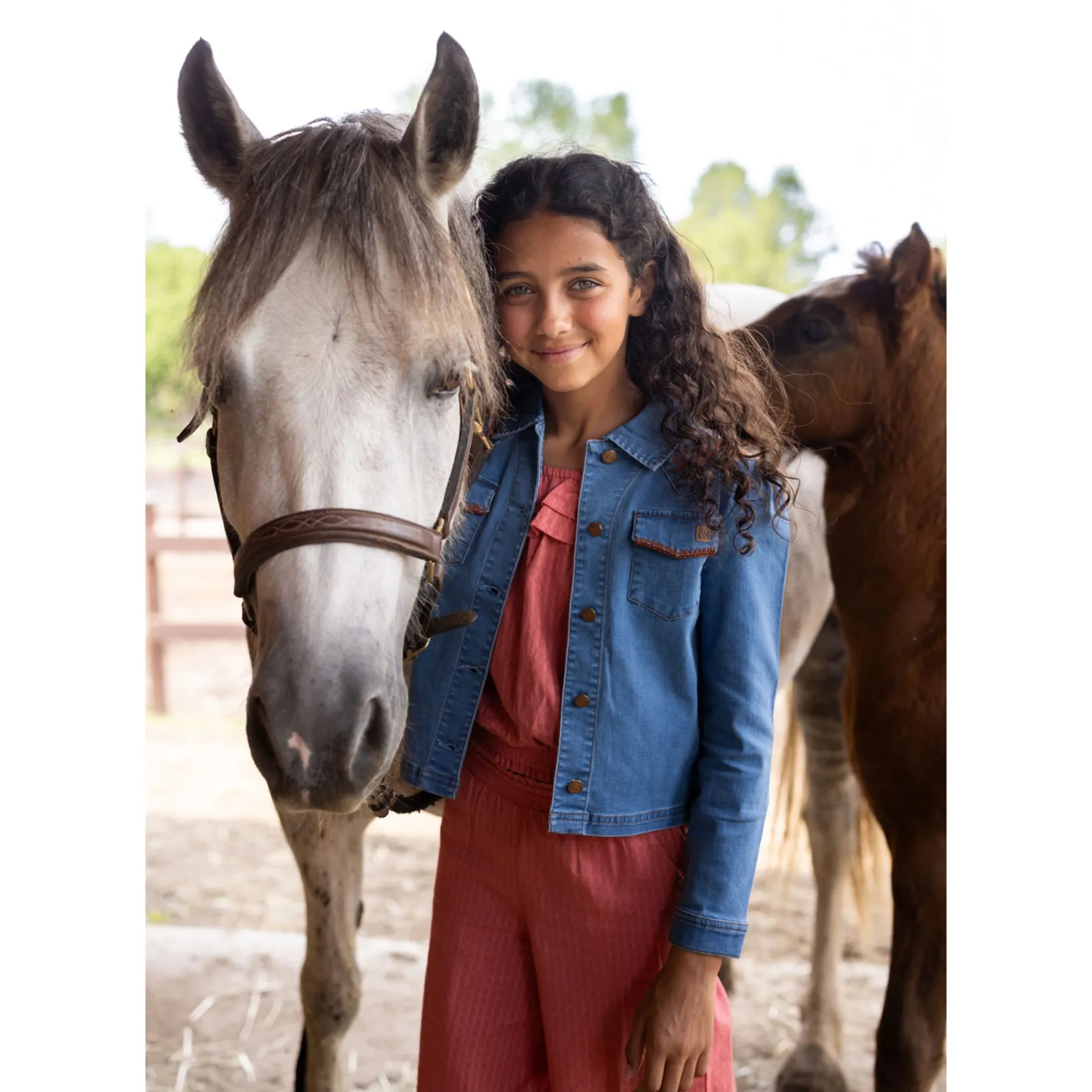 Fleeces And Sweatshirts|Tops>Nano Cowgirl Vest 2-12 Denim
