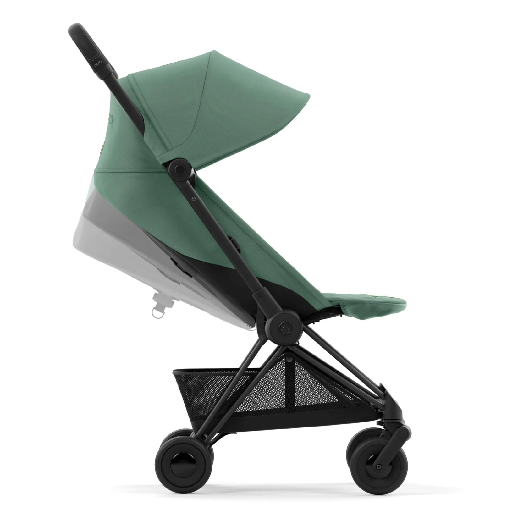 Strollers|Strollers & Trailers>Cybex Coya Stroller - Matte Black Frame with Leaf Green Seat