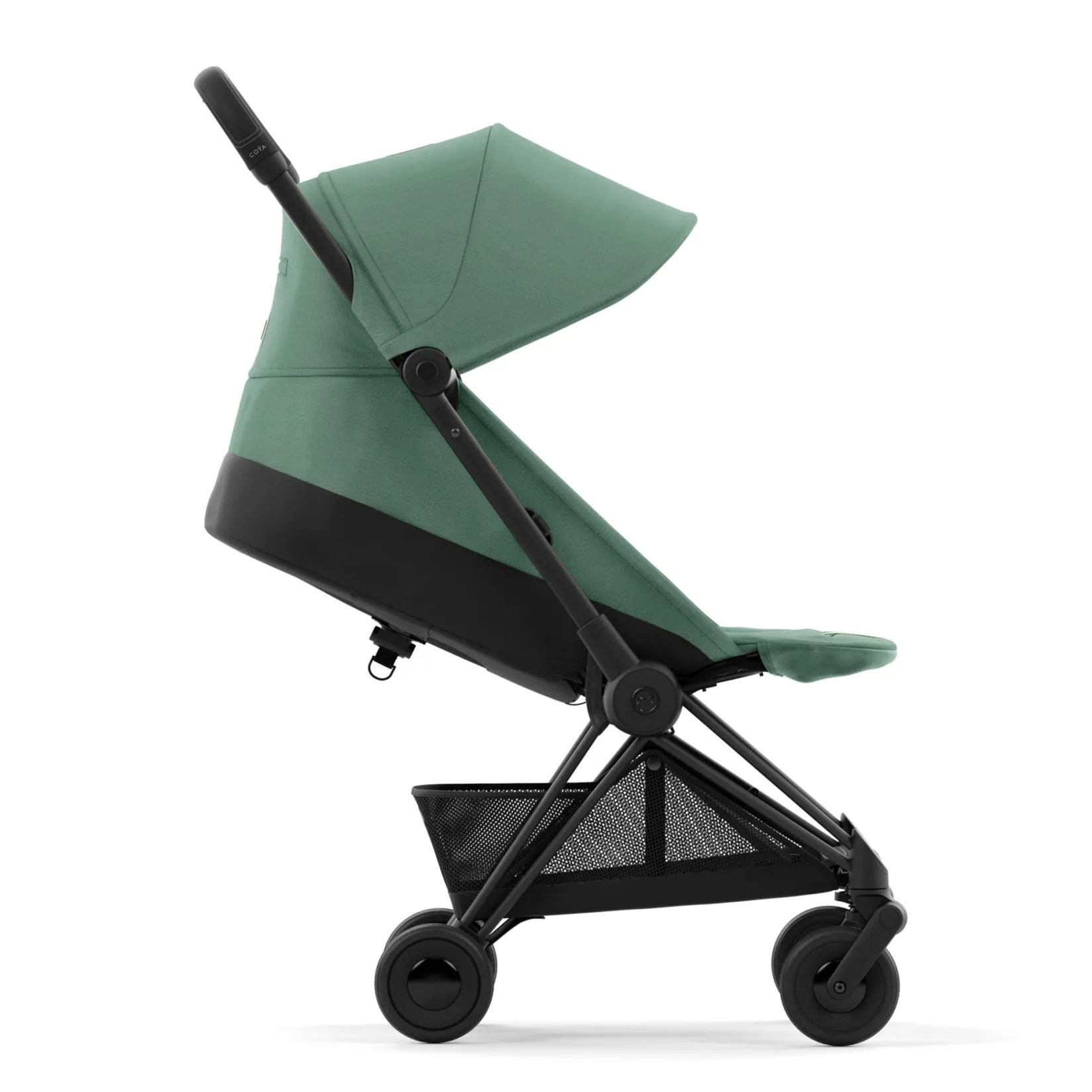 Strollers|Strollers & Trailers>Cybex Coya Stroller - Matte Black Frame with Leaf Green Seat