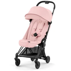 Strollers|Strollers & Trailers>Cybex Coya Stroller - Matte Black Frame with Peach Pink Seat