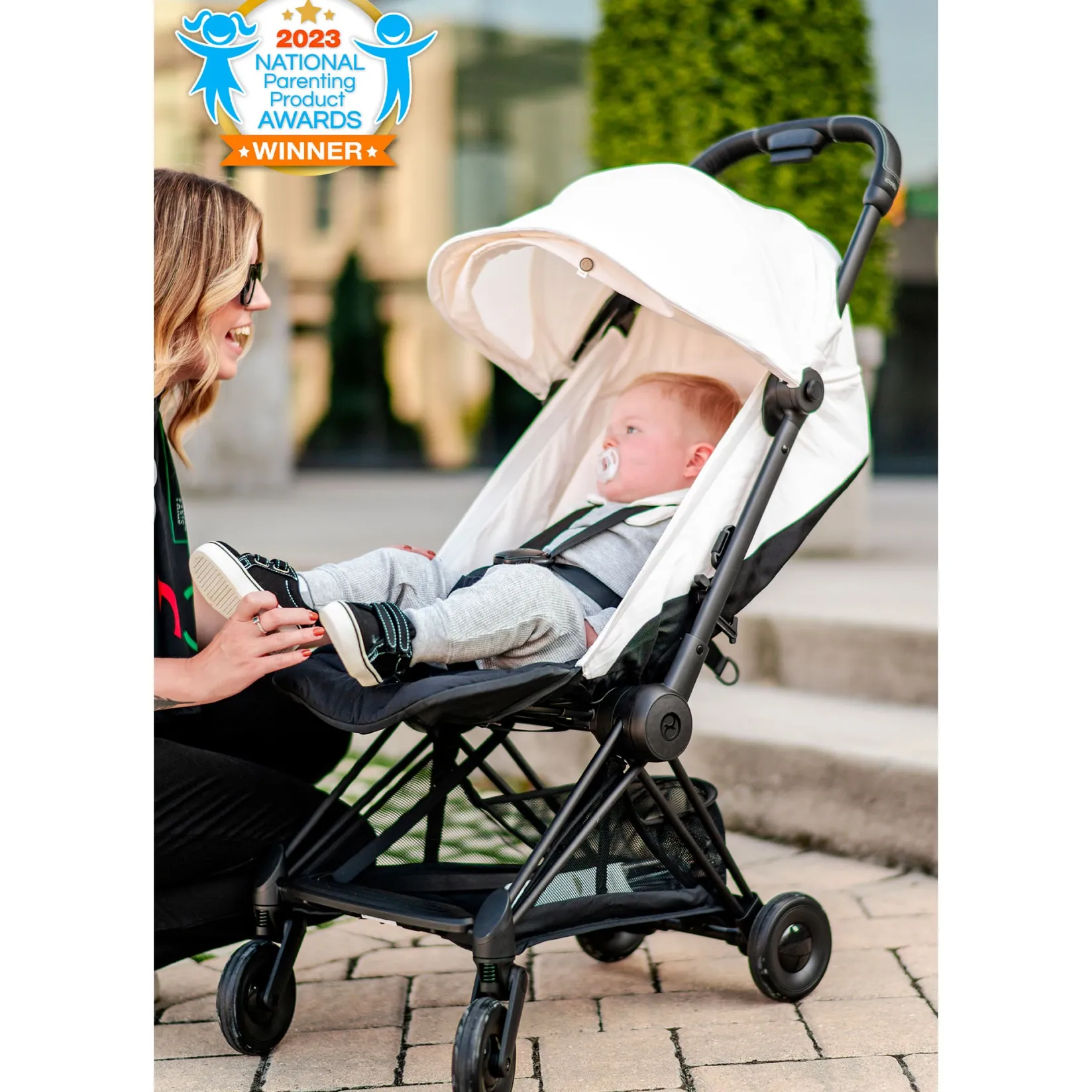 Strollers|Strollers & Trailers>Cybex Coya Stroller - Matte Black Frame with Sepia Beige Seat