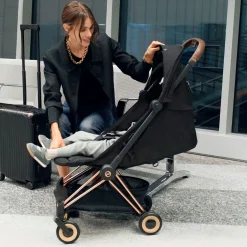Hot Coya Stroller - Rose Gold Frame with Sepia Black Seat Kids Strollers|Strollers & Trailers
