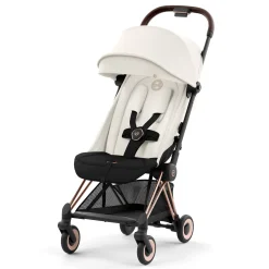 Strollers|Strollers & Trailers>Cybex Coya Stroller - Rose Gold Frame with Off-White Seat