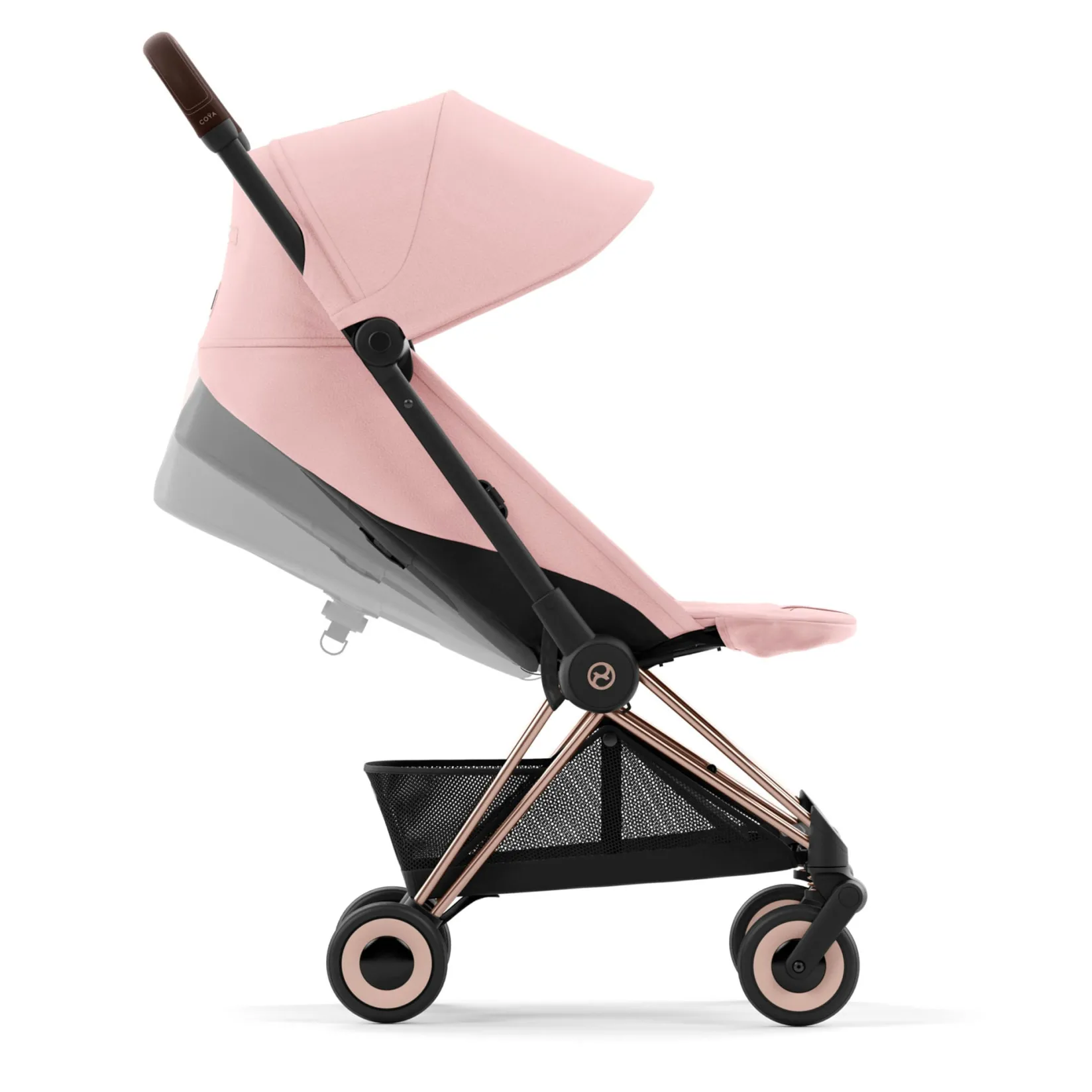 Strollers|Strollers & Trailers>Cybex Coya Stroller - Rose Gold Frame with Peach Pink SeatP