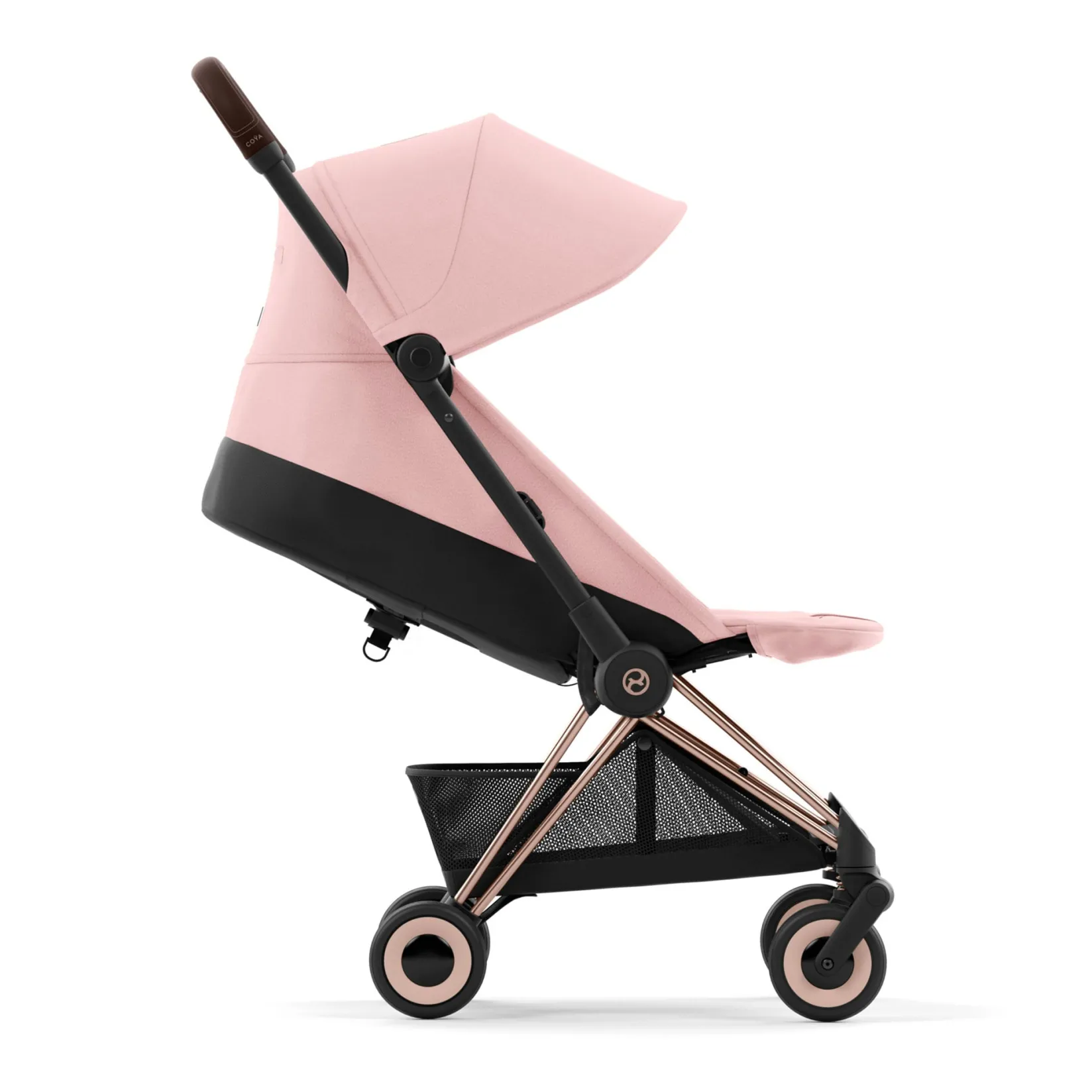 Strollers|Strollers & Trailers>Cybex Coya Stroller - Rose Gold Frame with Peach Pink SeatP