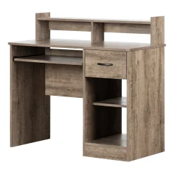 Desk>South Shore Craft Table with Storage - Axess Weathered Oak